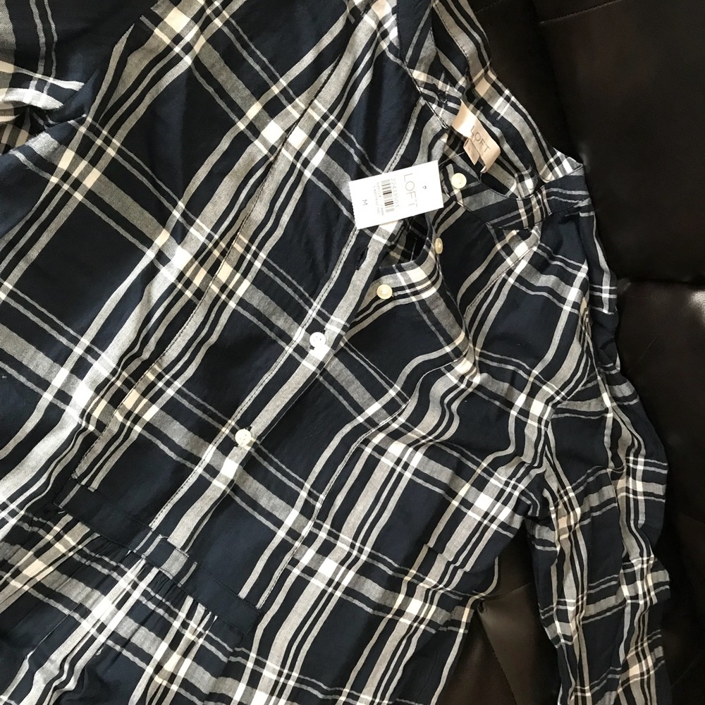 Ann Taylor Loft plaid shirt size medium